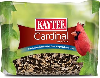 Kaytee Cardinal Seed Cake 1.85 lbs - Black Oil Sunflower Safflower Blend to Attract Red Cardinals & Songbirds