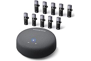 360° Omnidirectional Conference Microphone and Speaker with 10 Noise-Canceling Mics