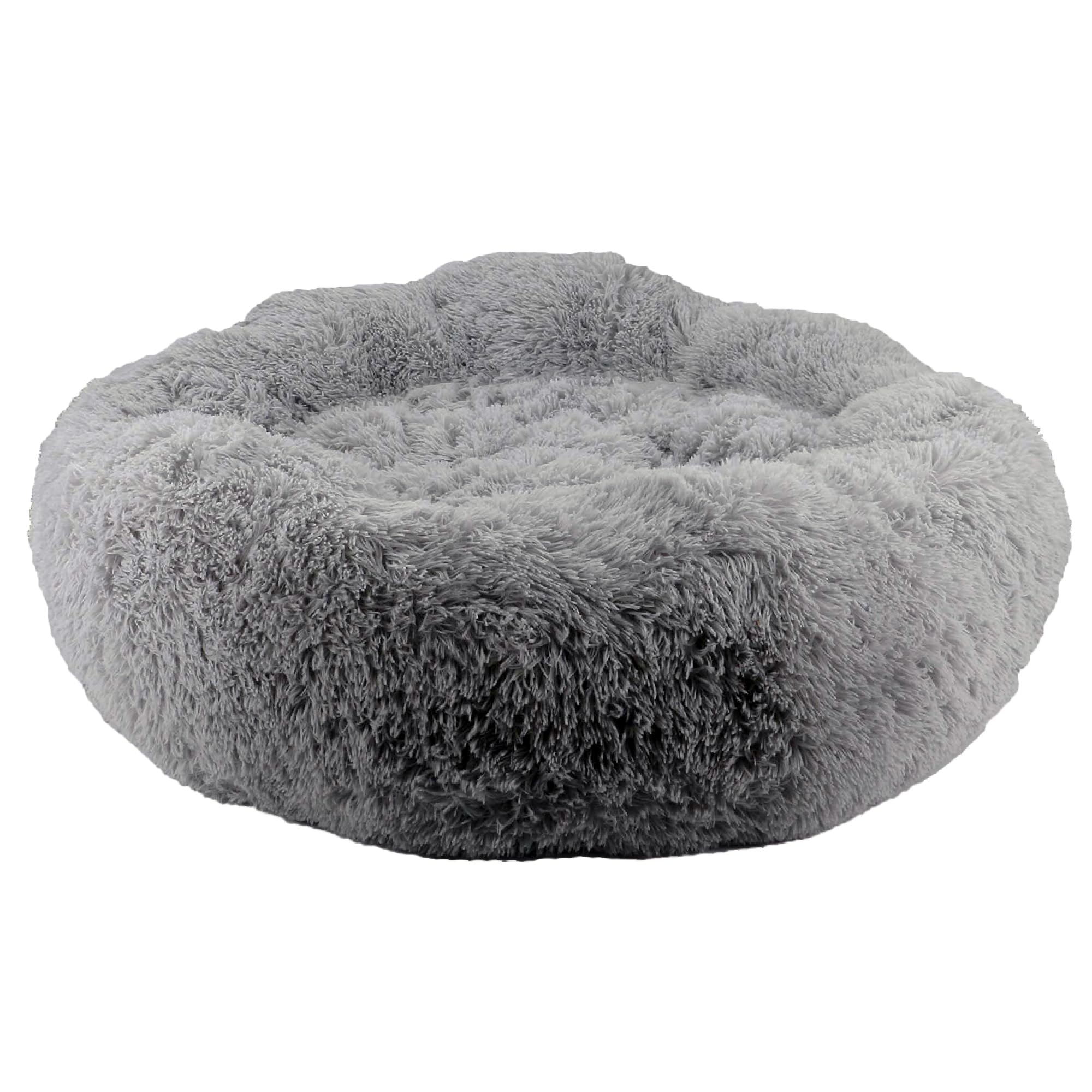 Ancol Super Plush Donut Dog Bed in Slate Grey - Comfortable Indoors Snuggle Pad with Raised Rim - Cosy Puppy Mat Sleeping Place - 100cm