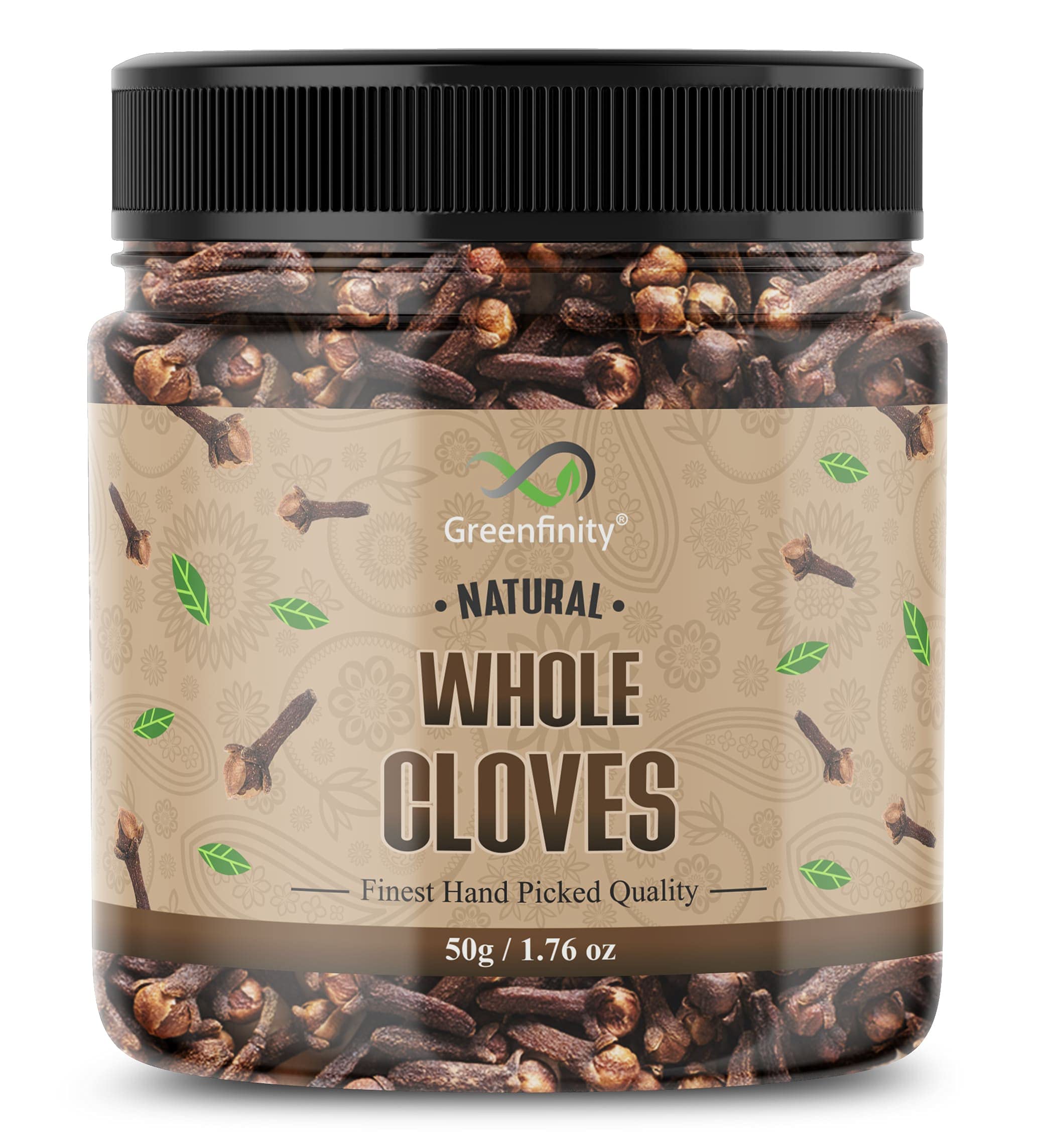 GreenFinity Whole Natural Raw Dried Clove - 50g | Laung | Finest Hand Picked Quality.