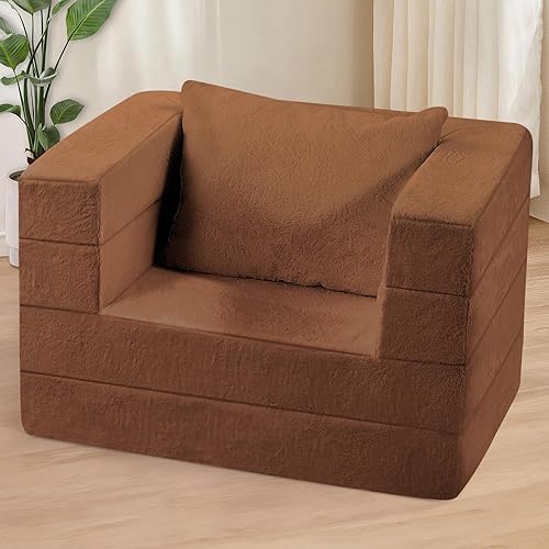 Miniatura 91 de Cama humana gigante para perro, cama 3 en 1 para perro de tamaño humano con funda de piel sintética lavable, cama grande plegable para mascotas con