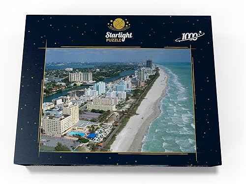 Miniatura 4 de MyPuzzle Art Deco Hotels On Ocean Drive, Miami Beach, Florida, Estados Unidos, rompecabezas prémium de 1000 piezas para adultos