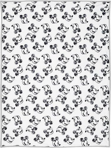 Miniatura 3 de Lambs & Ivy Disney Baby Mickey Mouse - Manta para bebé, color azul/blanco Minky/Jersey