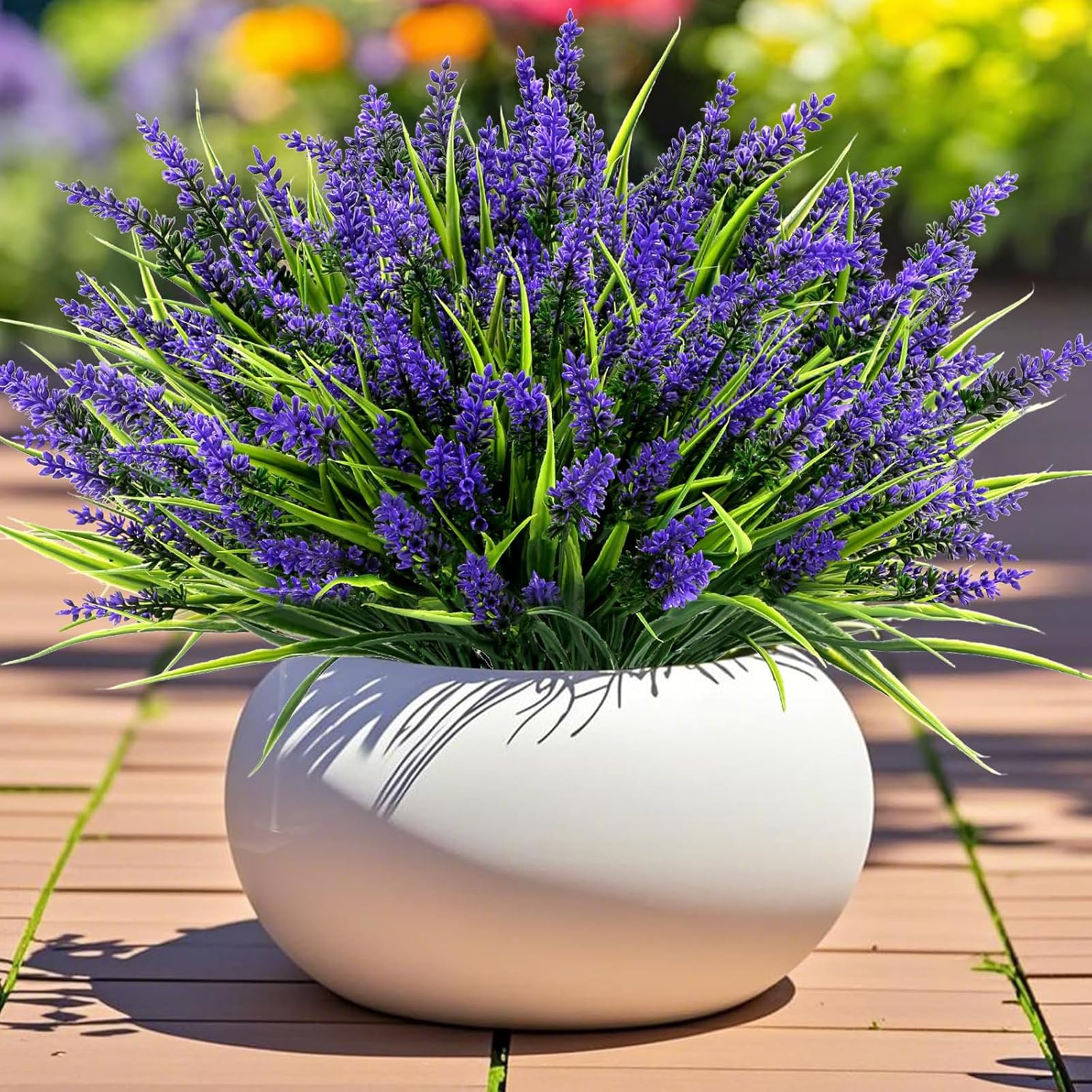 Toprooms 12pcs Artificial Plants Outdoor,Plastic Greenery Shrubs UV Resistant Fake Plants Plastic Flowers Shrubs for Farmhouse Home Garden Wedding Indoor Outside Decor (purple)