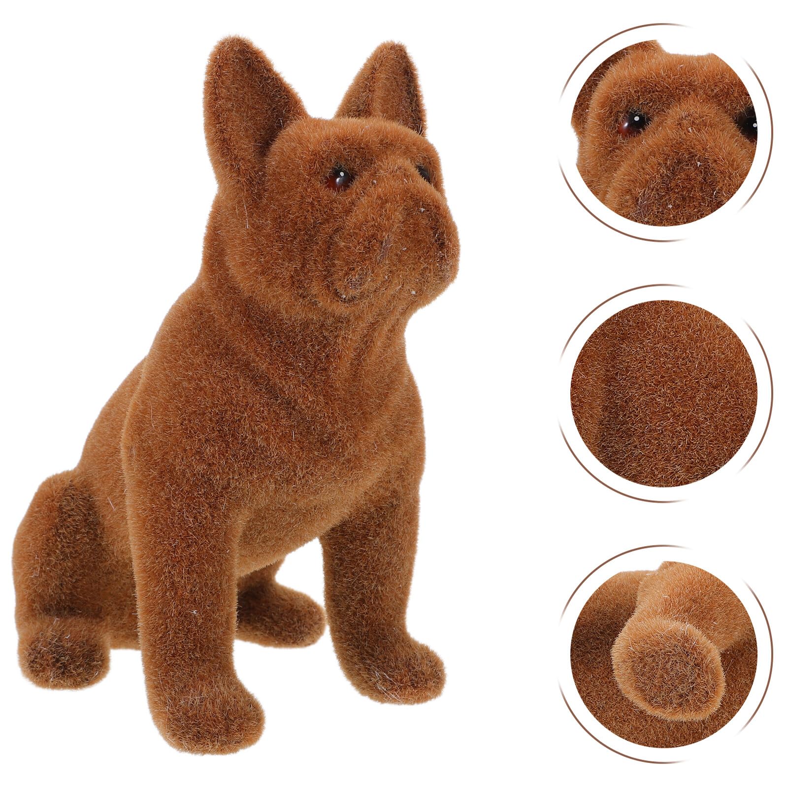 Statuetta di Cane in Resina Floccata, Design Realistico | Decorazione Versatile per Casa e Camere da Letto, Riproduzione Simulata Aspetto Artigianale e Ingombro Ridotto