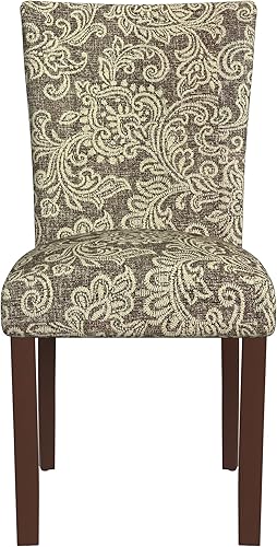 Miniatura 4 de HomePop Classic Parsons - Sillas de comedor, paquete de 2, estampado jacobeo marrón