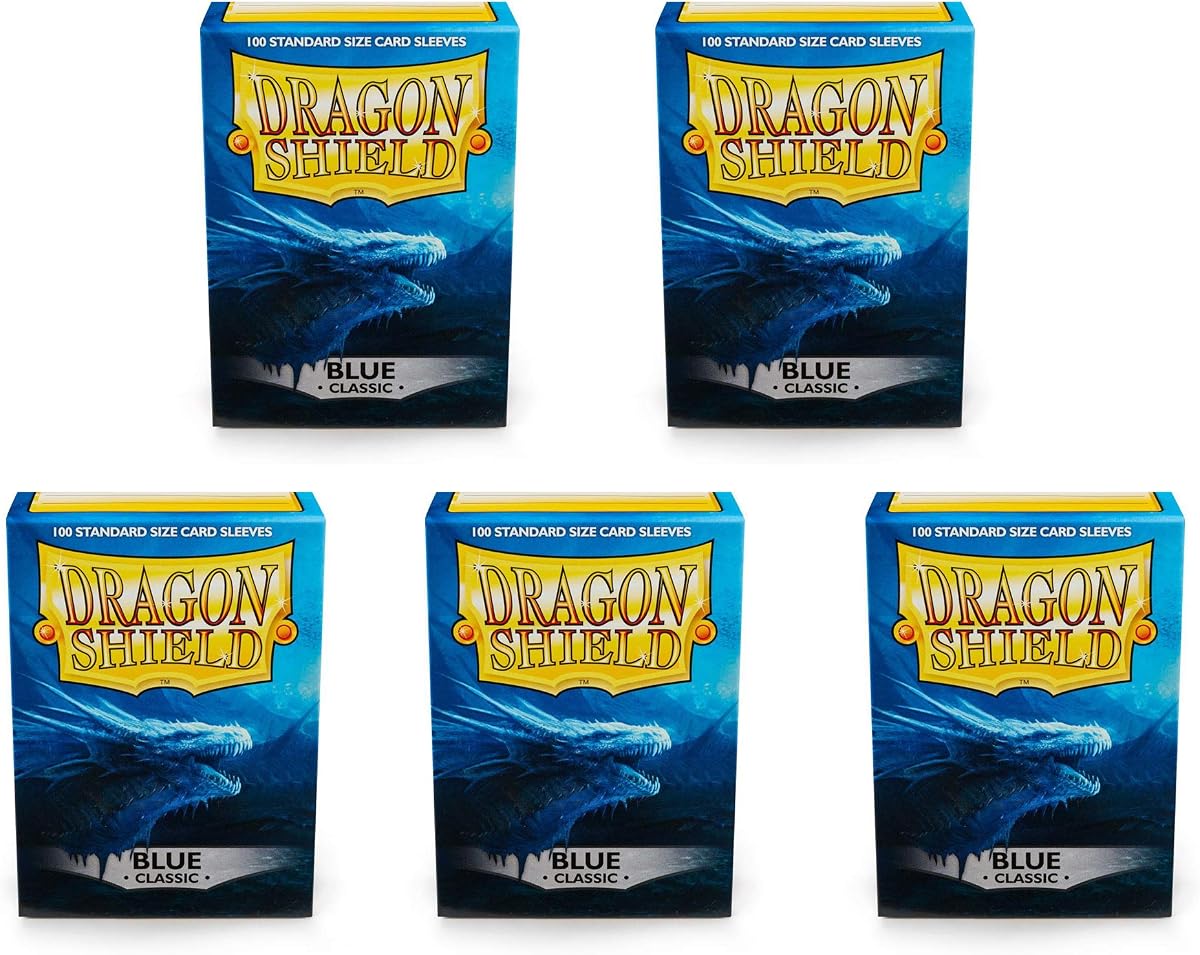 Paquete económico de 5 paquetes de fundas para tarjetas Dragon Shield Classic Blue, tamaño estándar, 100 ct. …