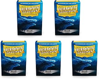 5 Packs Dragon Shield Classic Blue Standard Size 100 ct Card Sleeves Value Bundle! â€¦
