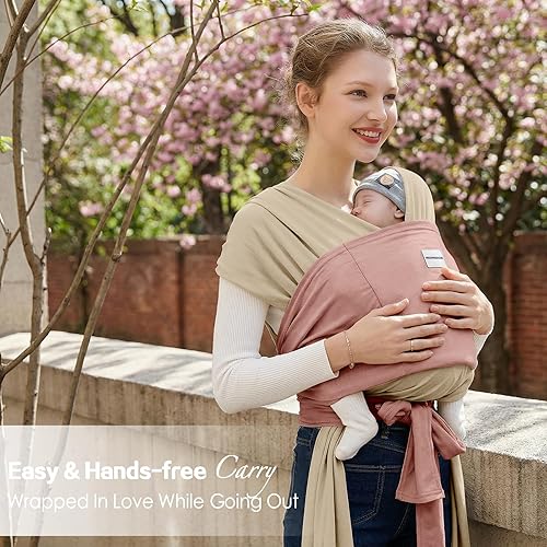 Miniatura 2 de Portabebés Enrollables - Portabebés Suave y Transpirable para Recién Nacidos de 3 a 16 kg, Portabebés Ajustable de Manos Libres para Recién Nacidos