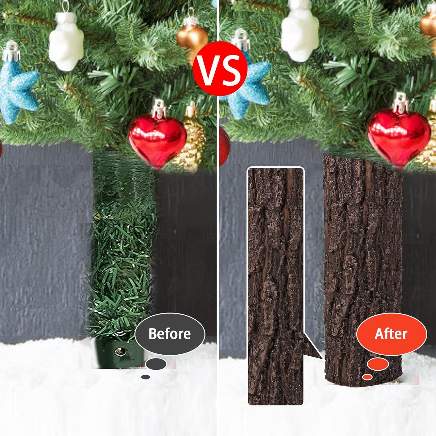 Buy Artificial Christmas Tree Collar Bark with Fasten Hook and Loop