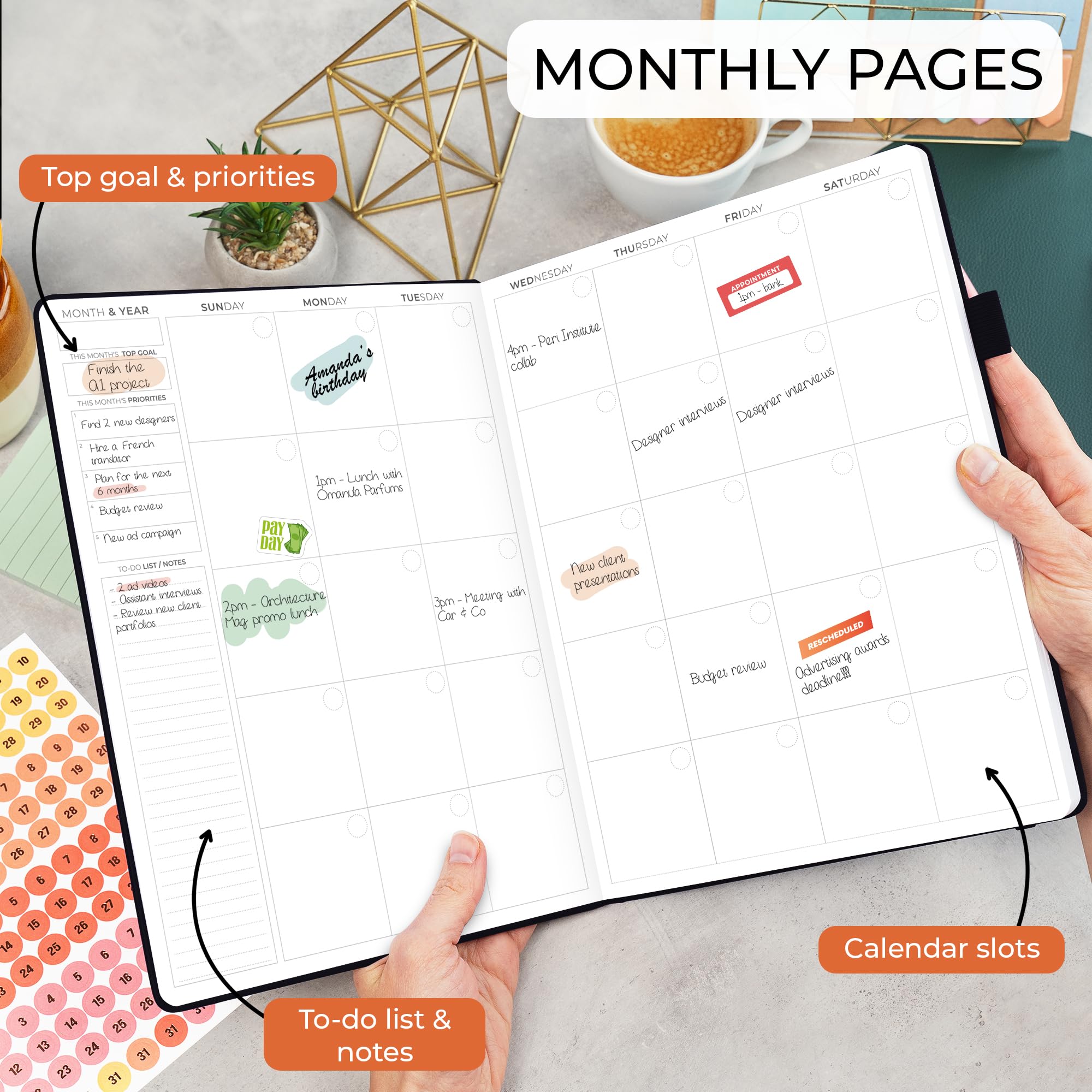 Clever Fox Appointment Book, Hourly Schedule Planner with 15-Minute Increments, Time Box Planner for Daily Work & To-Dos - Image 4