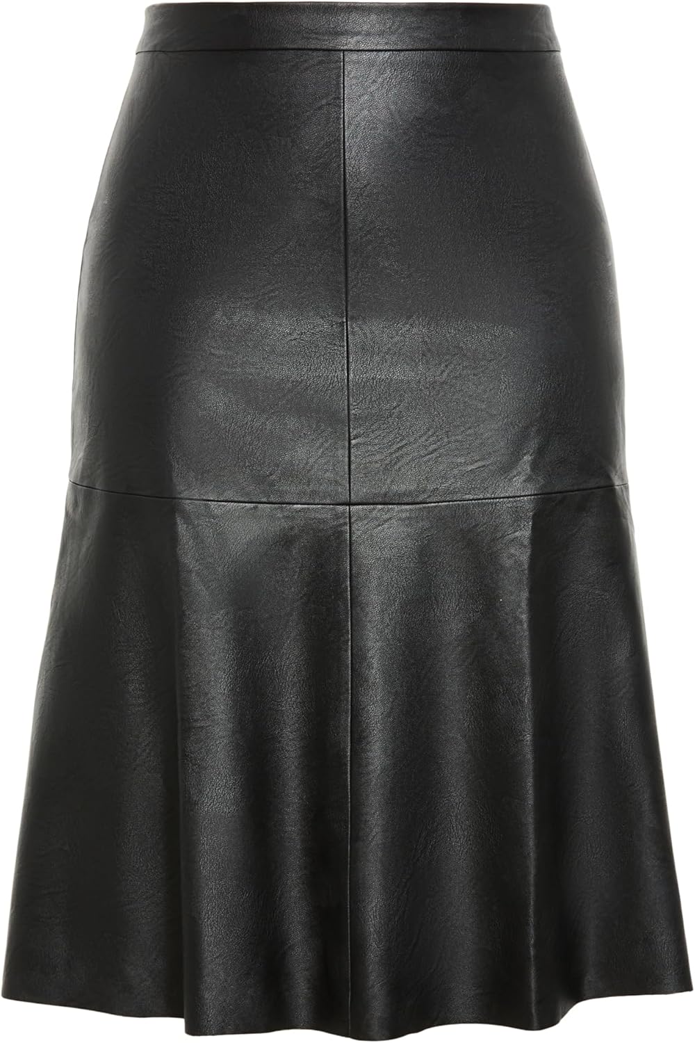 Avenue Women's Plus Size Panel Faux Leather Skirt Black