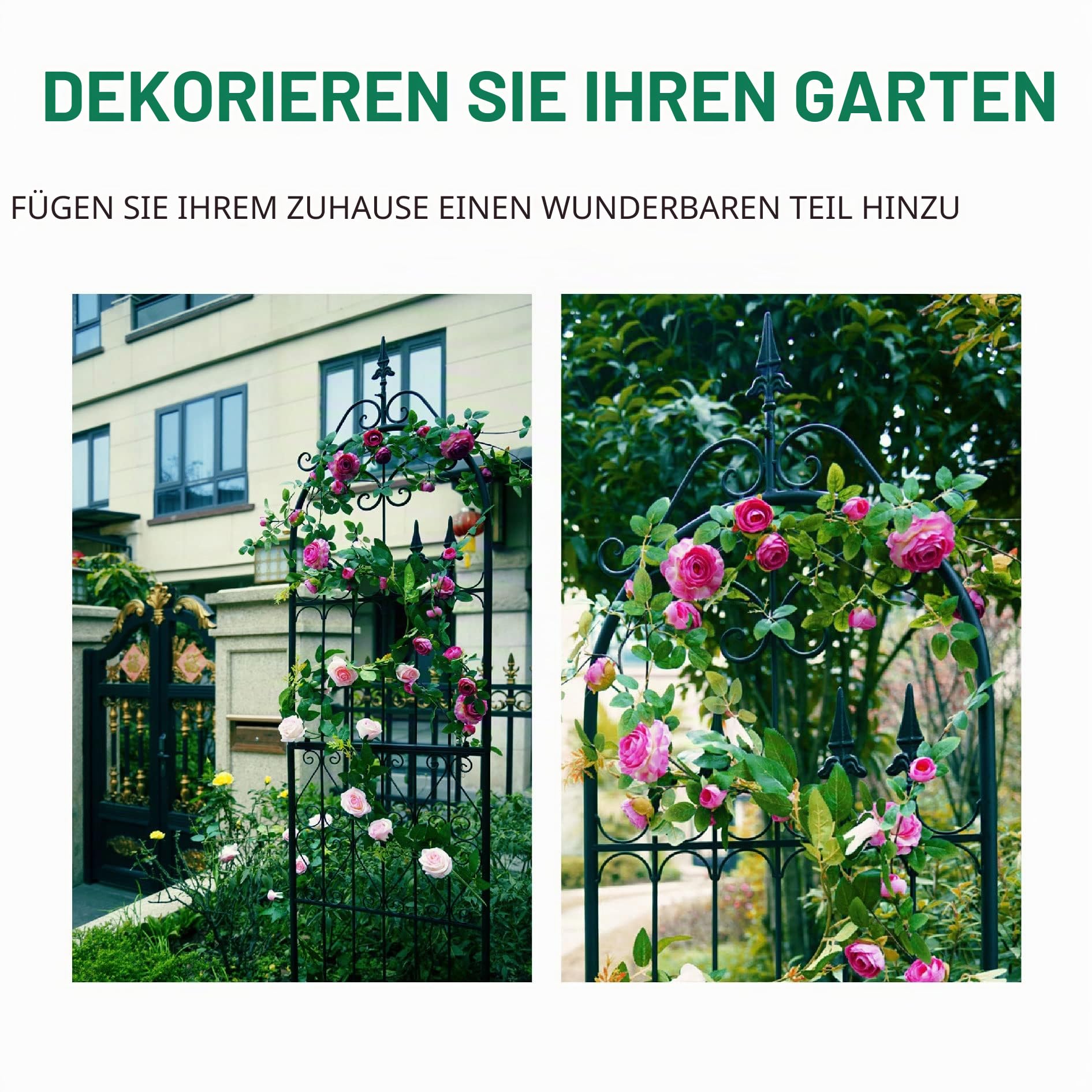 GARDEN Garten Rankgitter 220x55x1.3CM für Kletterpflanzen Metall Eisen Draht Rankhilfen für Outdoor Kletterpflanzen Unterstützung