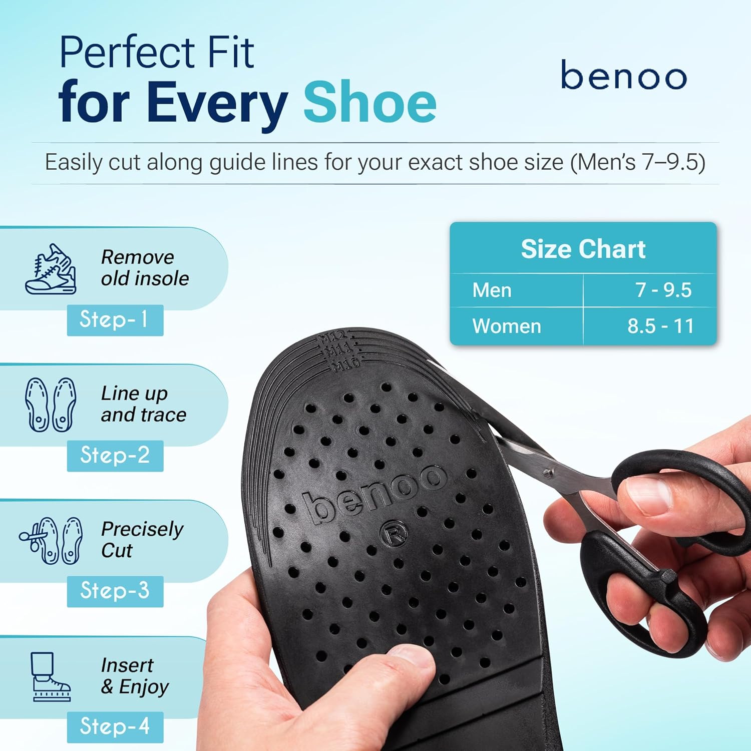 Height Increase Insoles for Mens Shoes (1 to 3" Boost) Adjustable 3 Layer Height Booster Inserts to Make You Instantly Taller, Heel Lifts (Mens 10-12.5) - Image 3