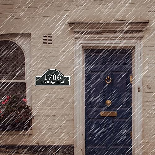 Miniatura 5 de Placa reflectante personalizada, letrero de dirección de aluminio personalizado con dos tornillos, letrero de número de casa, para exteriores,