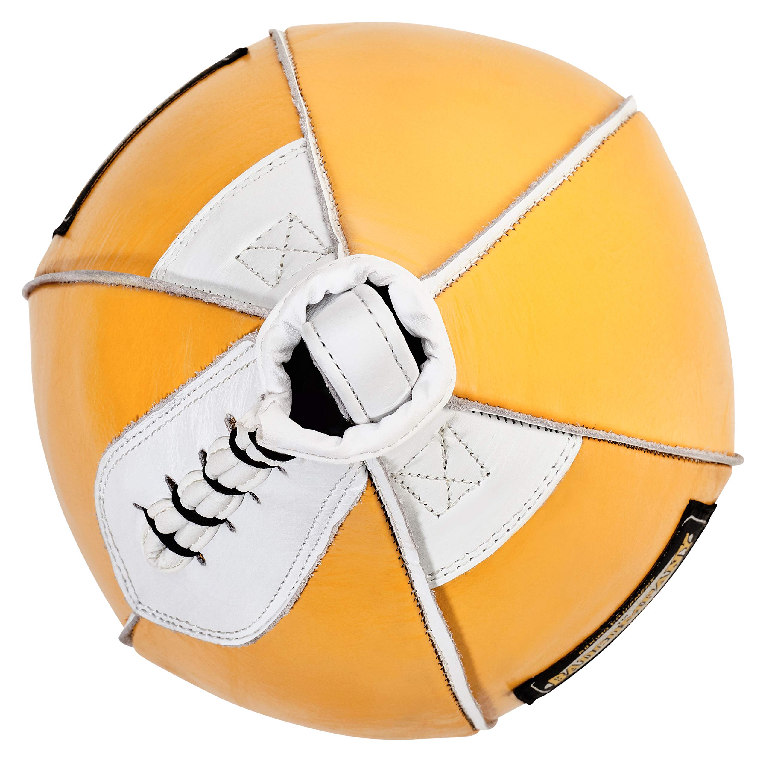 Profi Leder Boxbirne medium gelb/Leder Speedball im 6 Elementen Design