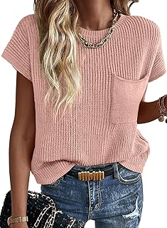 Women's Casual Short Sleeve Loose Tunic Tops Lightweight Knit Spring Pullover Sweater Blouses - Buy now
