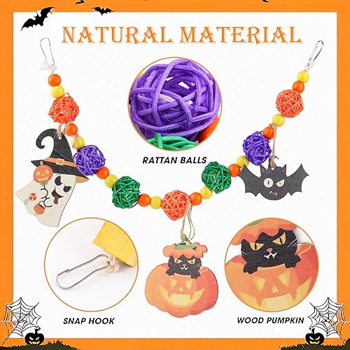 Miniatura 25 de Abizoo Juguetes masticables de conejillo de indias, juguetes de conejo colgantes, madera natural para conejos, dientes, chinchilla, pájaro, hámster