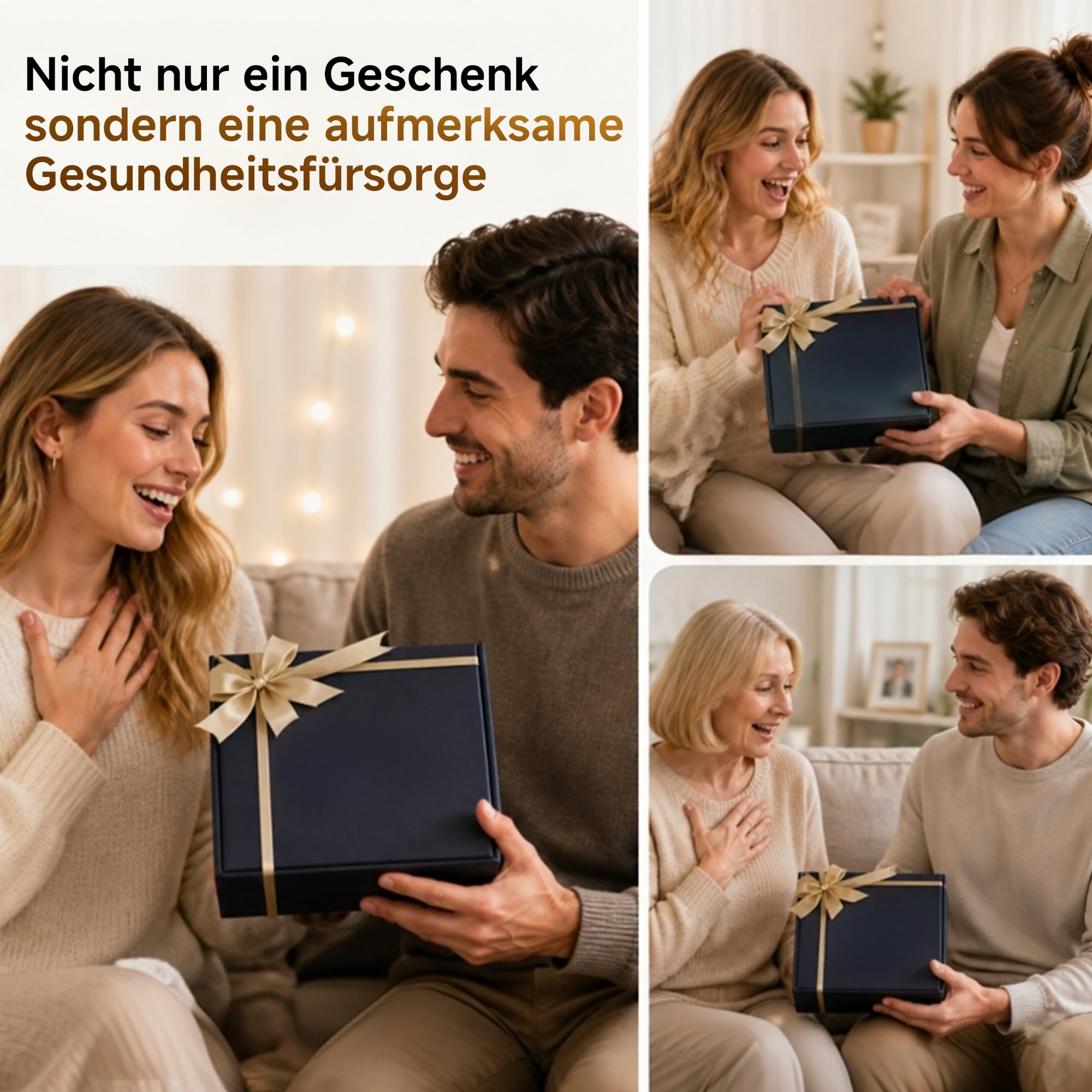 Real Relax Nackenmassagegerät mit Wärme, 3D Shiatsu Massagekissen für Nacken, Schulter, Rücken, Beine, 3 Intensitäten, Tragbar für Zuhause Büro, Geschenk für Frauen Männer - Schwarz