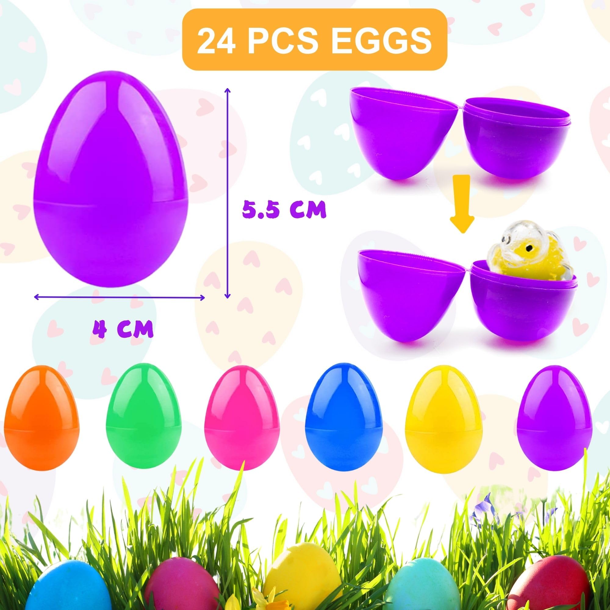 24 Œufs Pâques Pré-Remplis Mochi Squishy - Anti-Stress Enfants - Chasse Aux Œufs