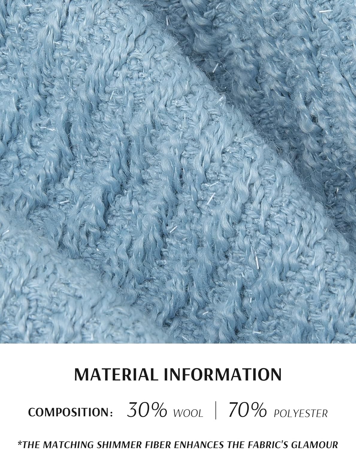 M.Infisavo Tweed Blazer Jackets for Womens with Pockets, Cropped Long Sleeve Open Front Collarless Elegant Casual Cardigan