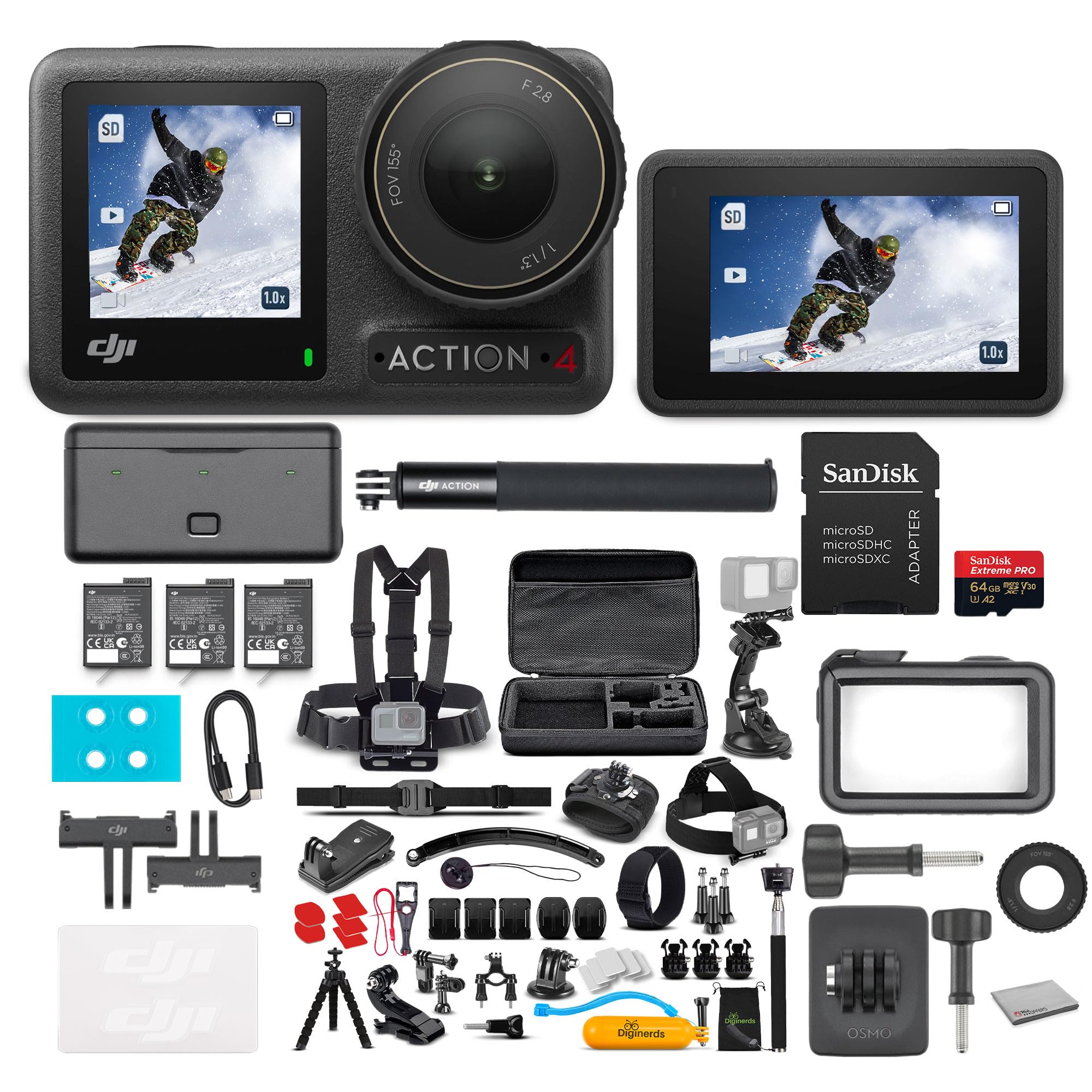 DJI OSMO ACTION おまけ付 Amazon.com : DJI Osmo Action 4 Camera Adventure Combo