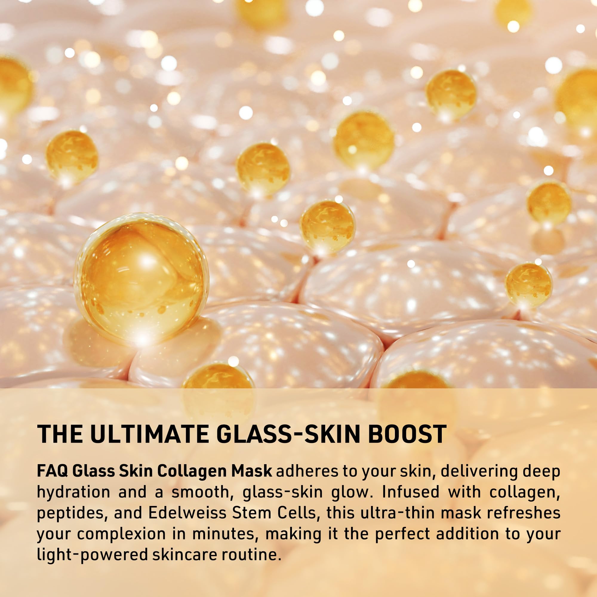 FAQ Glass Skin Collagen Face Mask, Hydrating & Brightening Skincare with Peptides, Pore Minimizing & Dark Spot Remover - Image 3
