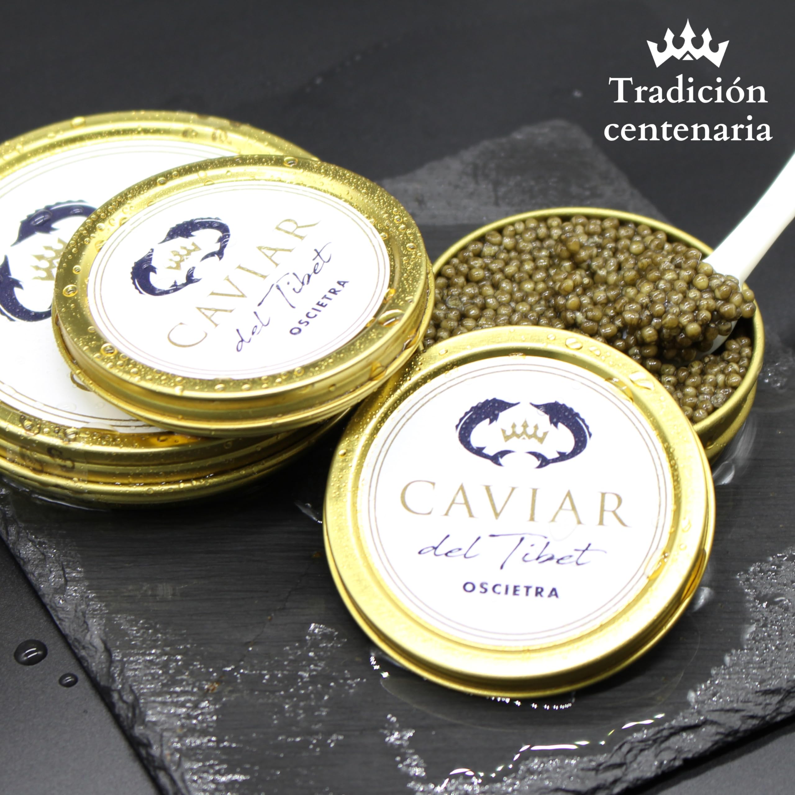 Caviar del Tíbet – Caviar Oscietra 100 GR – Caviar de Esturión Ascipenser Gueldenstaedtii – Huevas de Caviar – Caviar Gourmet