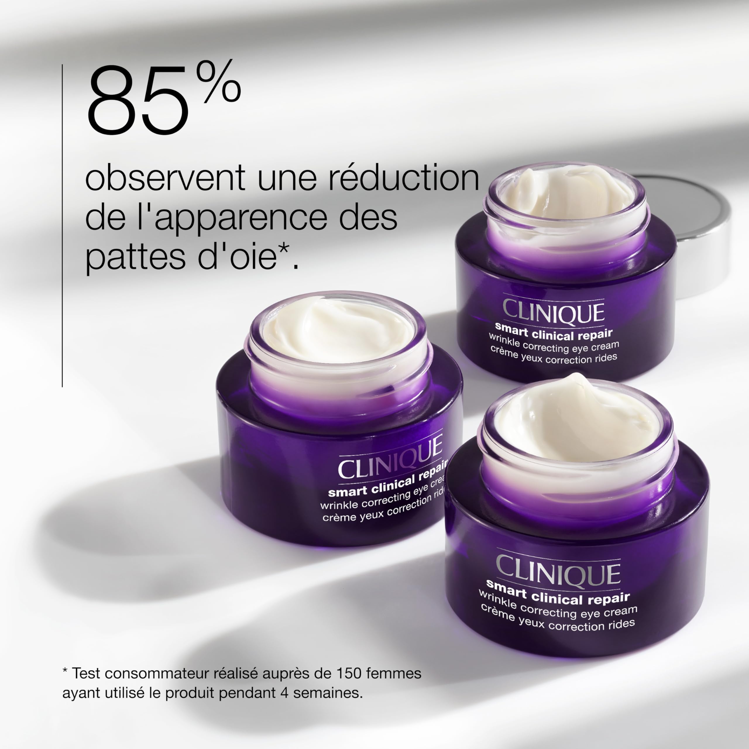 Clinique Smart Clinical Repair Crème Yeux Correctrice Anti-Rides à l'Acide Hyaluronique + Peptides | Anti-Âge, Hydratante + Décongestionnante, 15 ml