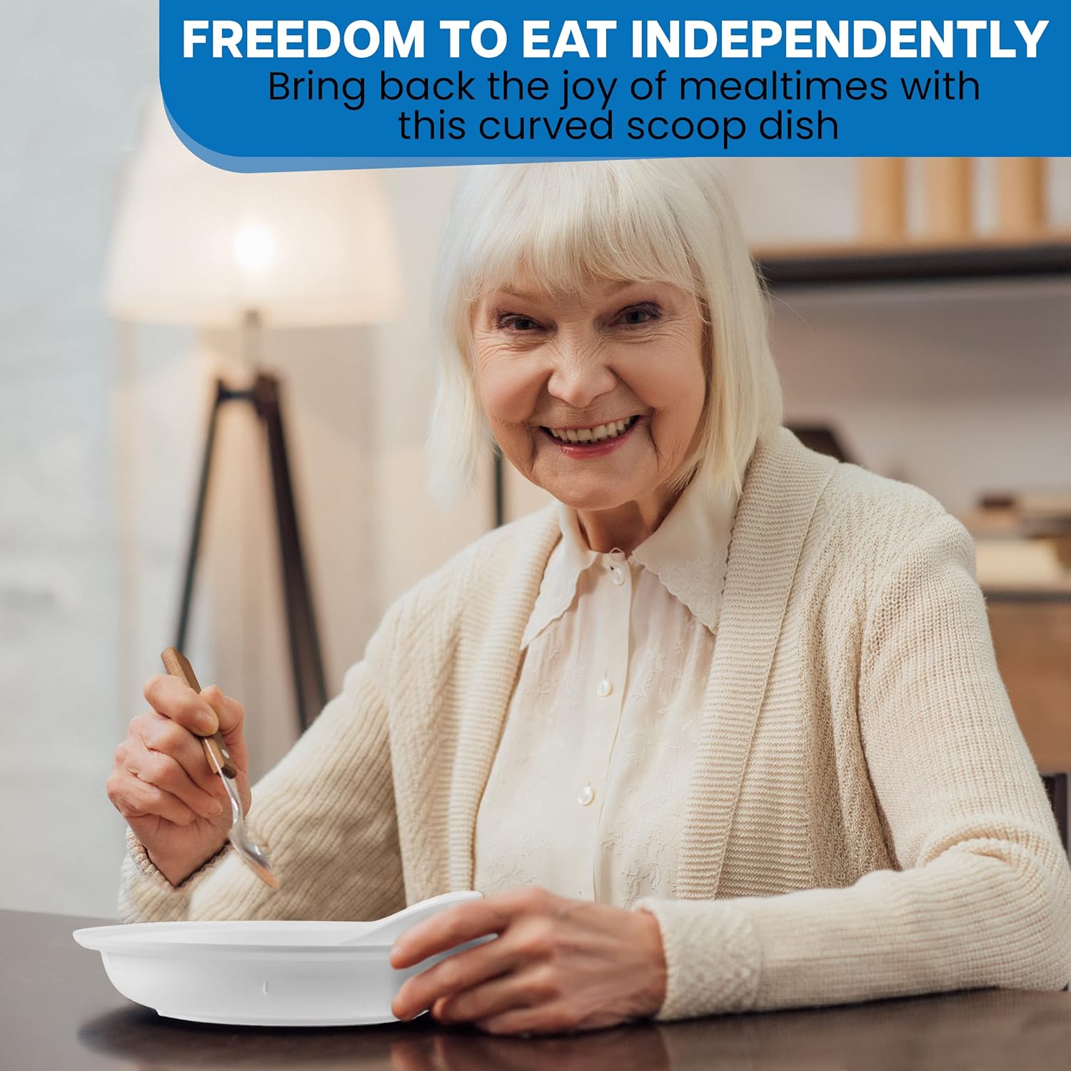 Providence Spillproof 9" Scoop Plate High-Low Adaptive Bowl - 3 Pack - Dish for Disabled, Handicapped, and Elderly Adults with Special Needs from Parkinsons, Dementia, Stroke or Tremors - PSC 996 : Health & Household