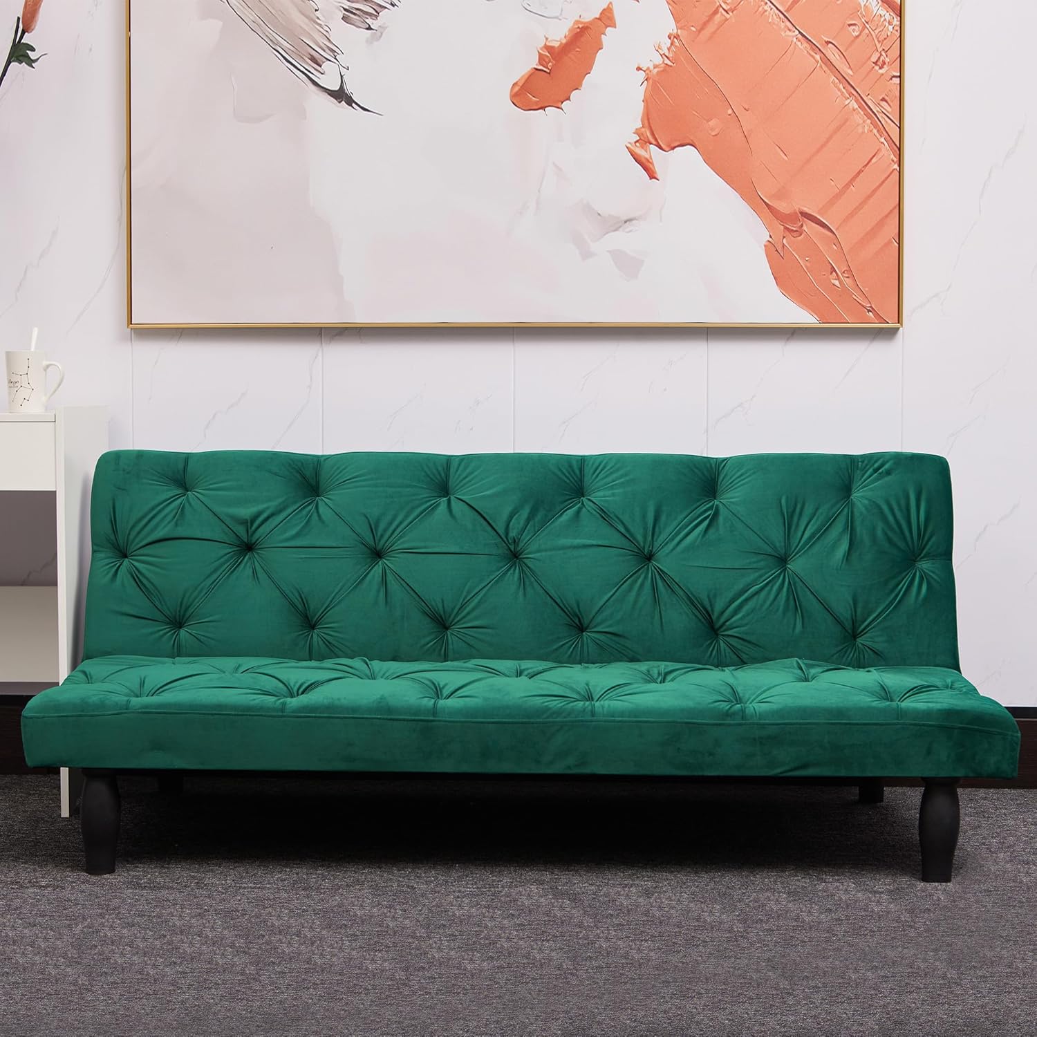 Opoiar Futon Sofa Bed Loveseat Convertible Sleeper Couch Bed,Sofa & Couch Soft Cushions Love Seat Daybed for Studio, Apartment, Office, Small Space, Compact Living Room,Grey