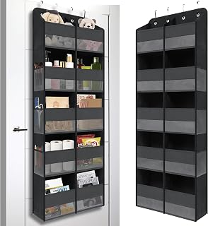 Over-door organizer with ten large clear pockets