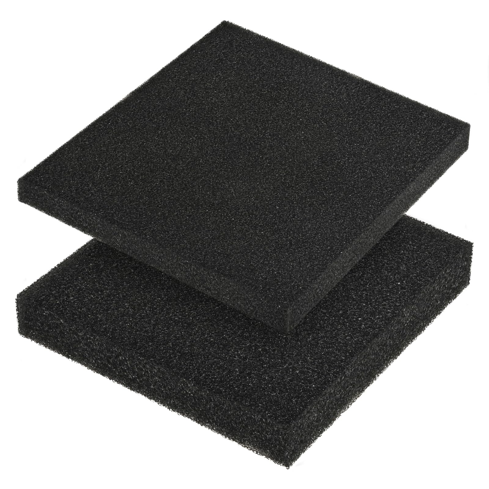 HXJDAM 2 Pack Schwarzer Aquarium Filter Sponge ​50x50x2cm 20PPI - Hochdichtes Filter Media ​für Fischbecken, Biologische und Mechanische Aquarium Mat ​für Süß- und Salzwasserbecken