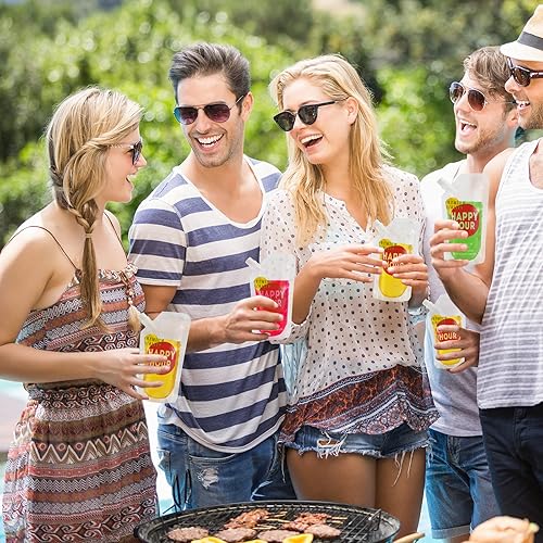 Miniatura 16 de Bolsas de plástico ocultables y reutilizables con embudo (8OZ-3PCS+16OZ-3PCS)