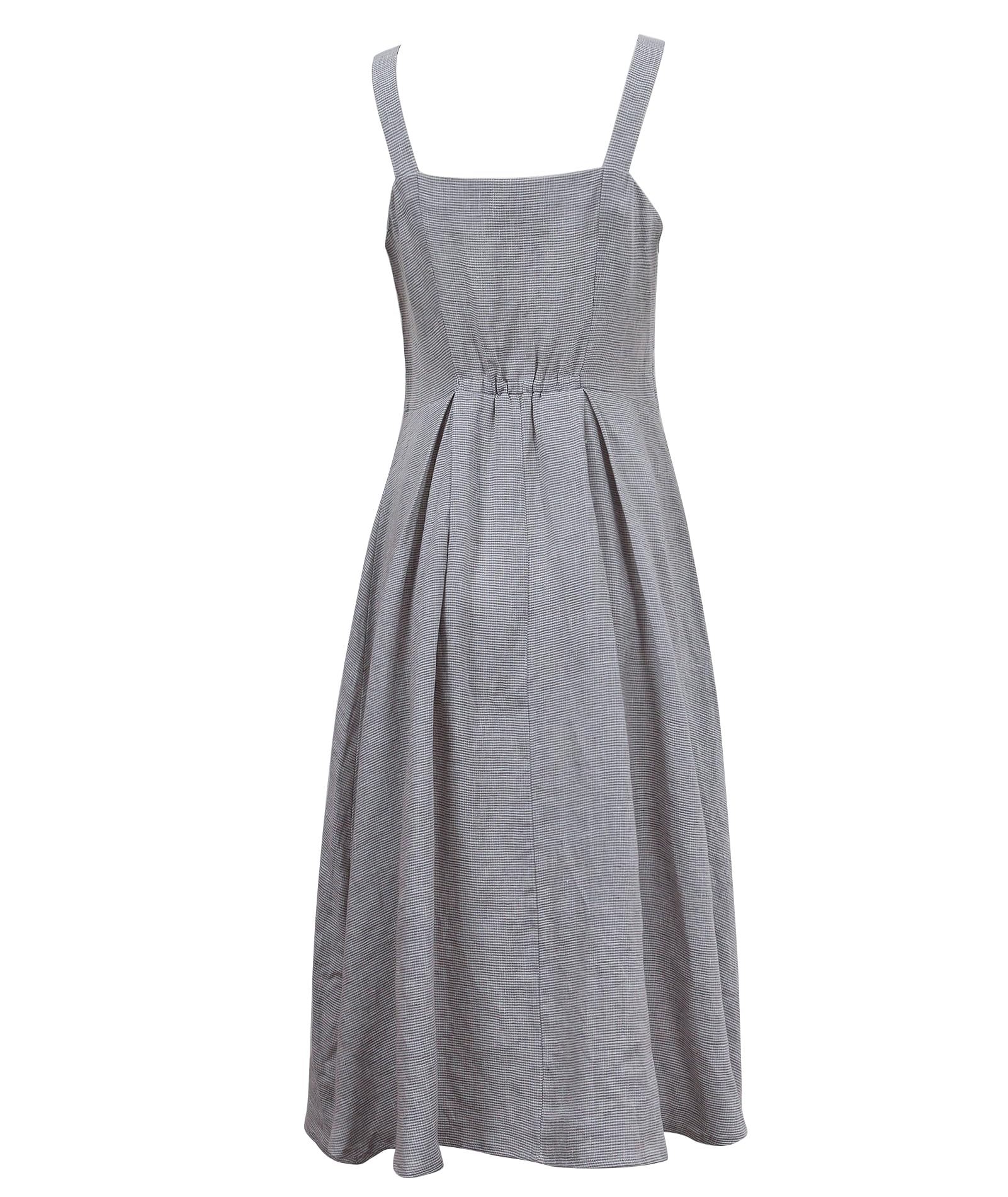 Amazhiyu Vestido de verano de lino puro para mujer, sin mangas, con cuello en V, acampanado, para la playa