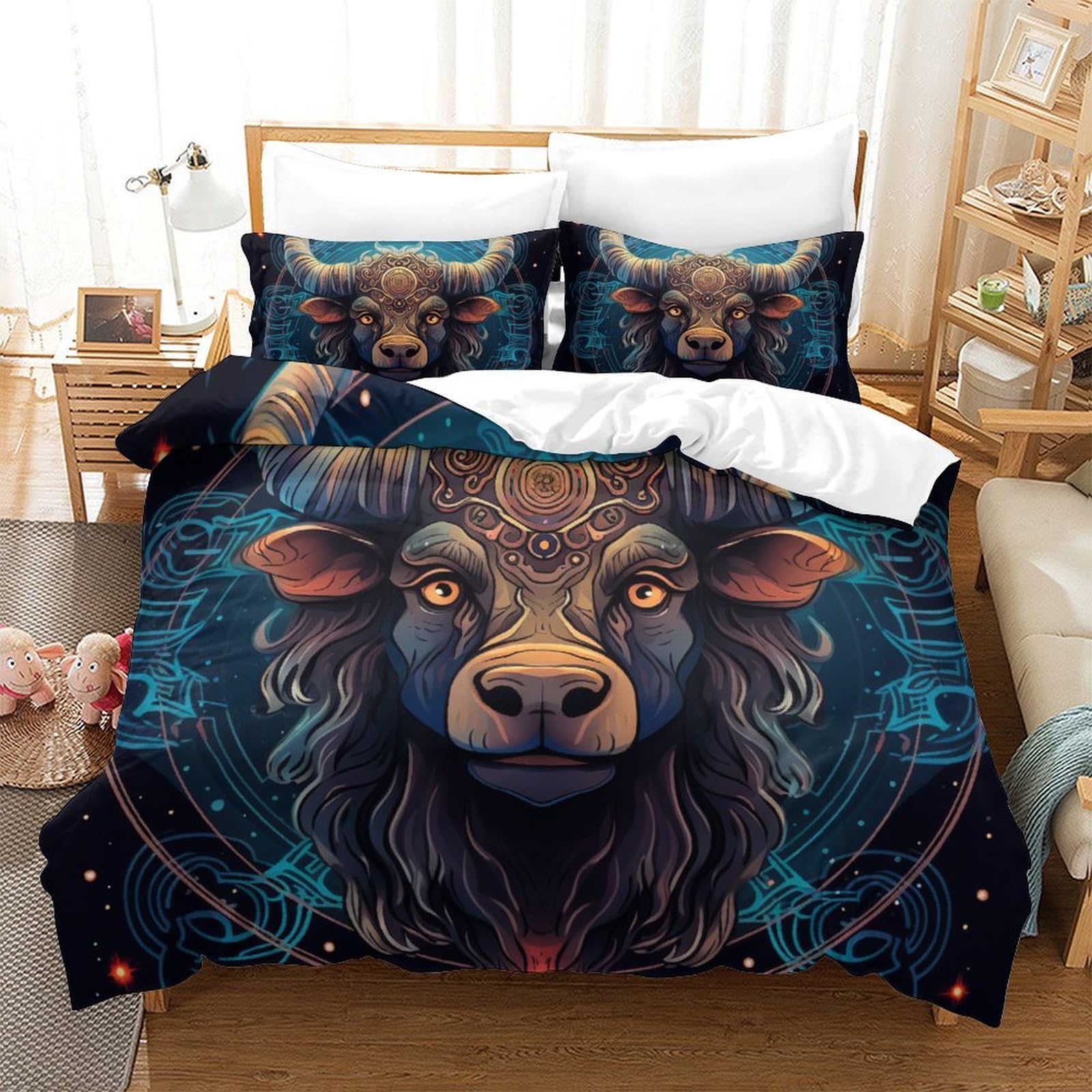 Housse de couette vache 3D 260x220 pour transformer la chambre des ados en un havre de paix cosy