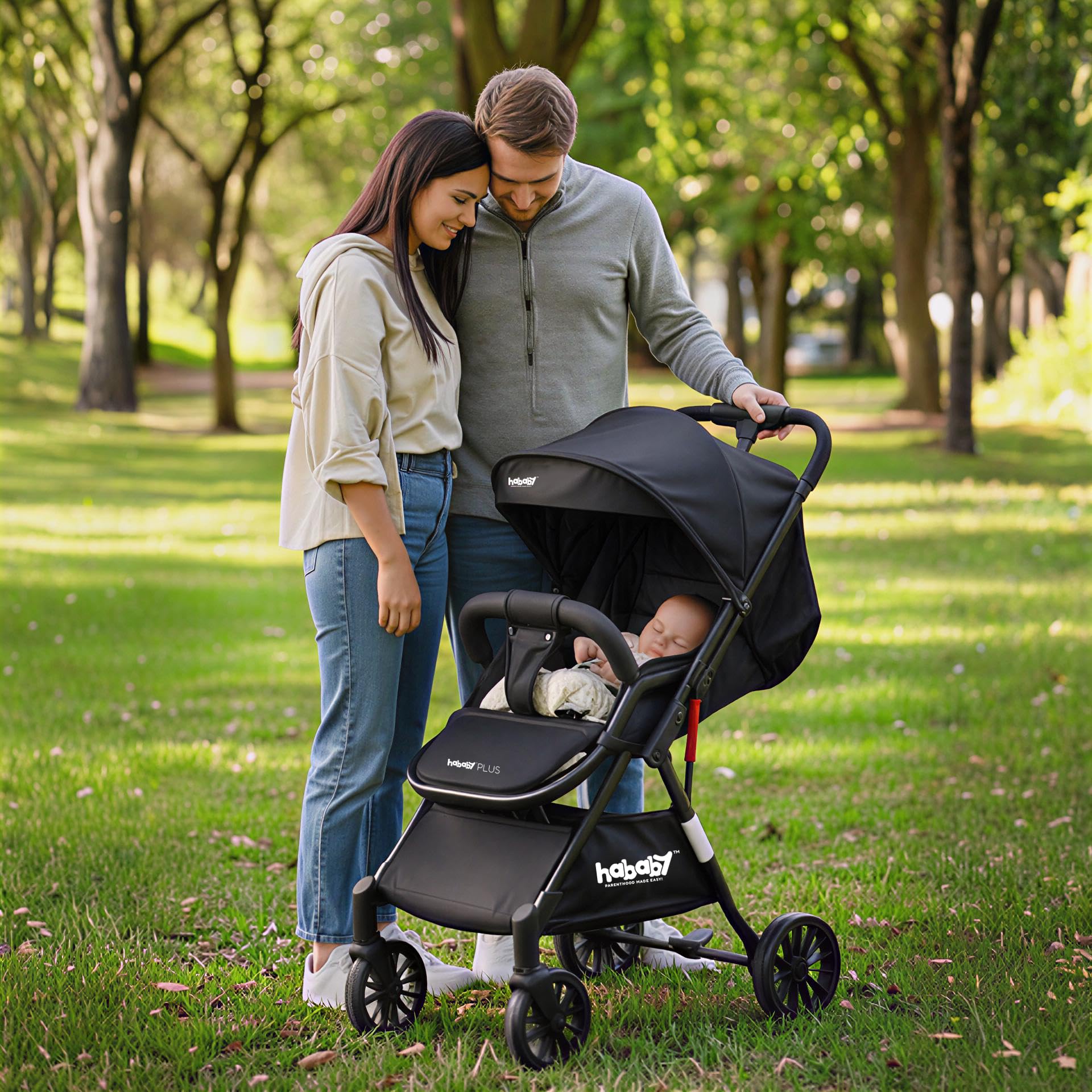 Sponsored Ad - Hababy Plus with NavBaby GPS - European Certified Baby Pram/Stroller (Black) 0-3 Years - Foldable, Lightweight Pram with 360 Wheels, Suspensions - Ideal Compact Travel Trolley for Boys & Girls