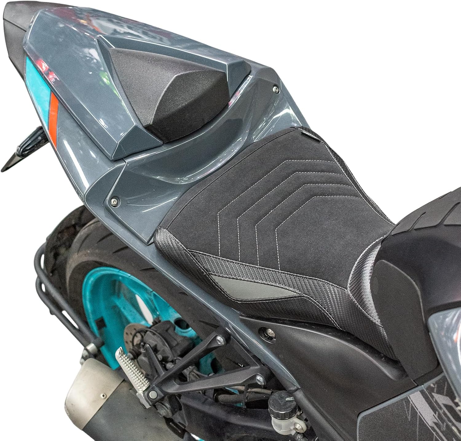 Motorcycle Front Rider Solo Saddle Rear Passenger Seat Cushion Pad Set Fit for MT03 YZF-R3 MT-03 2015-2024 2020 2021 2022 2023 2024 Pressure Relief Soft Pillion, Gray