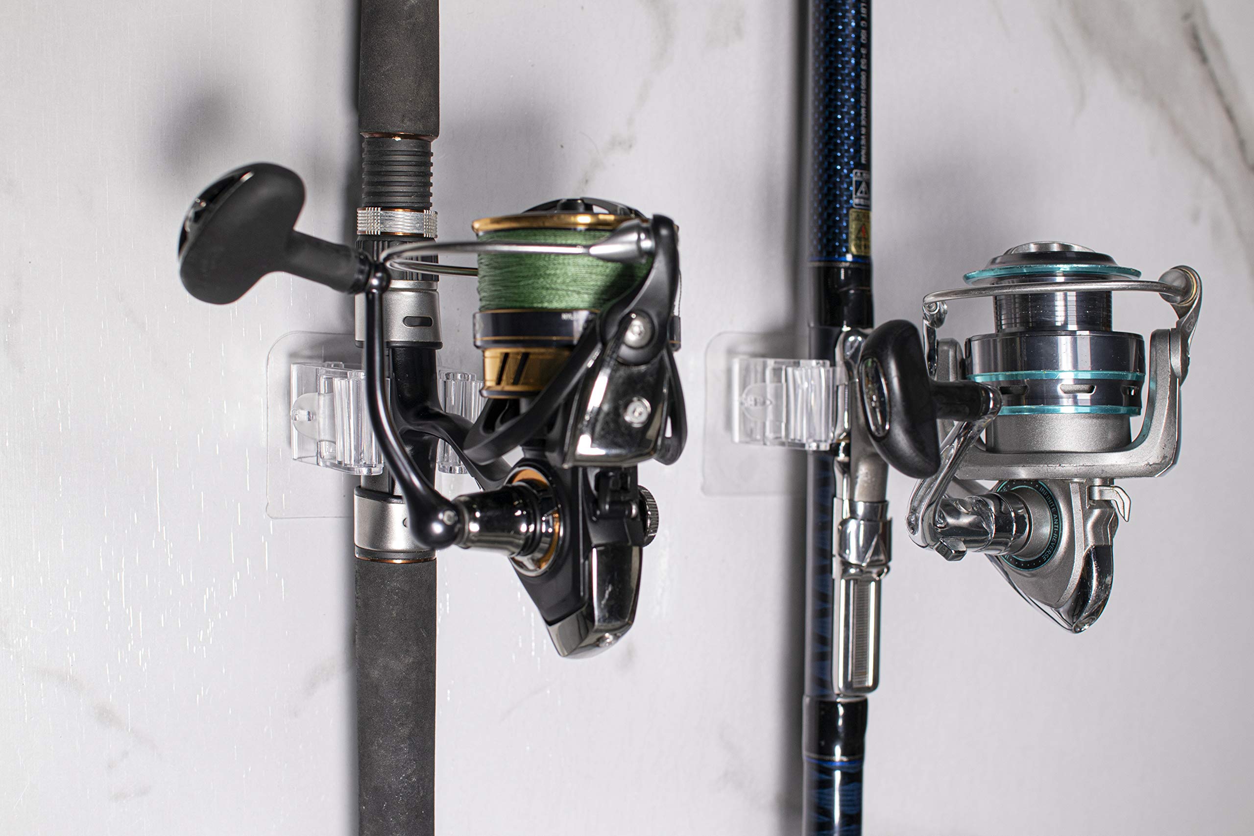 N/H Four Fishing rod holder. kinds of easy to install,mounted fishing pole holder, wall-mounted Multi-purpose functions, no need to drill Fishing Rod Rack, can hold any type of fishing rod