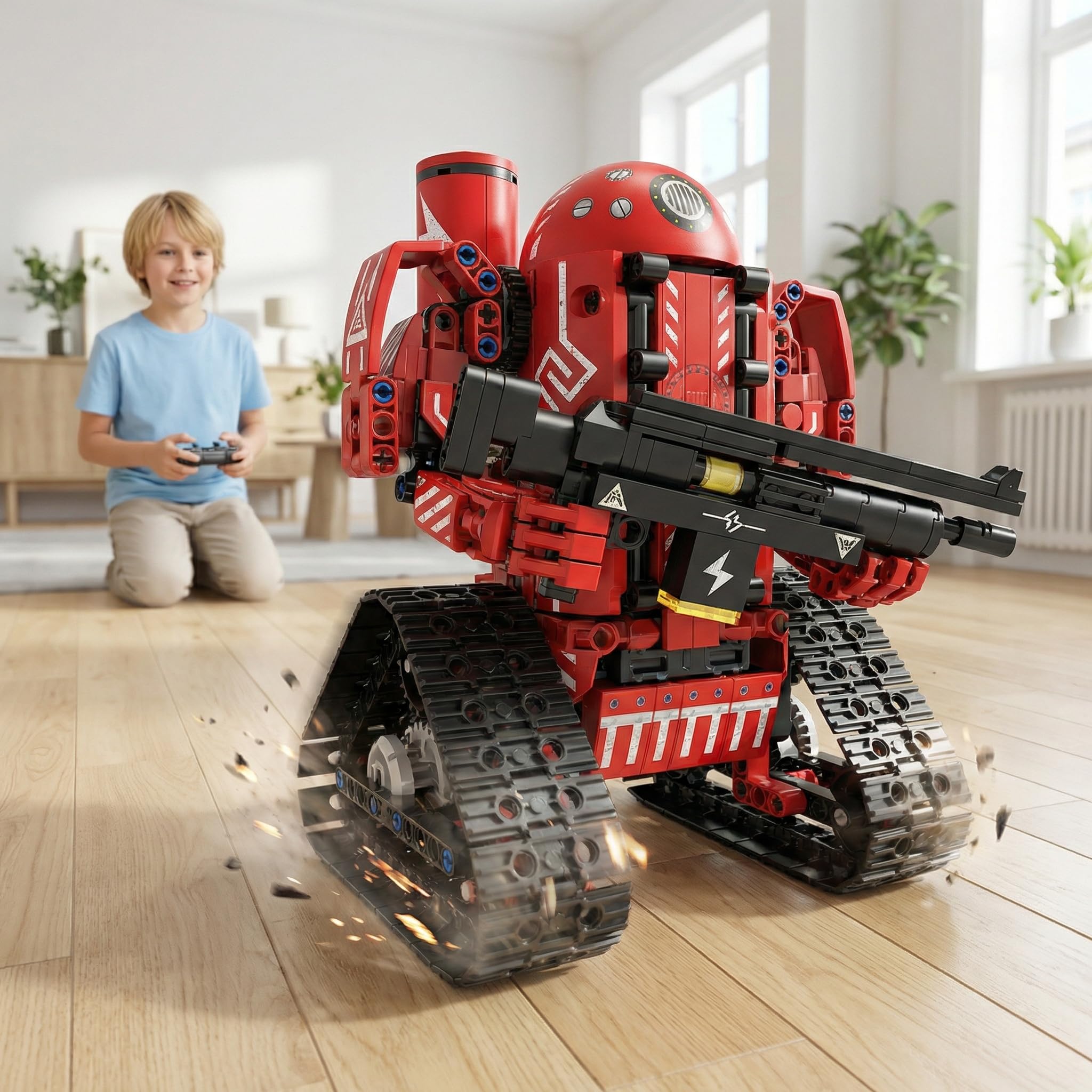 zestaw robota, 5-in-1 Model Projekt Projekt Prezent | robot programowalny: pilot, kodowanie w aplikacji, śledzenie trasy i mobilność gąsienicowa; naukę, prezenty, projekty.