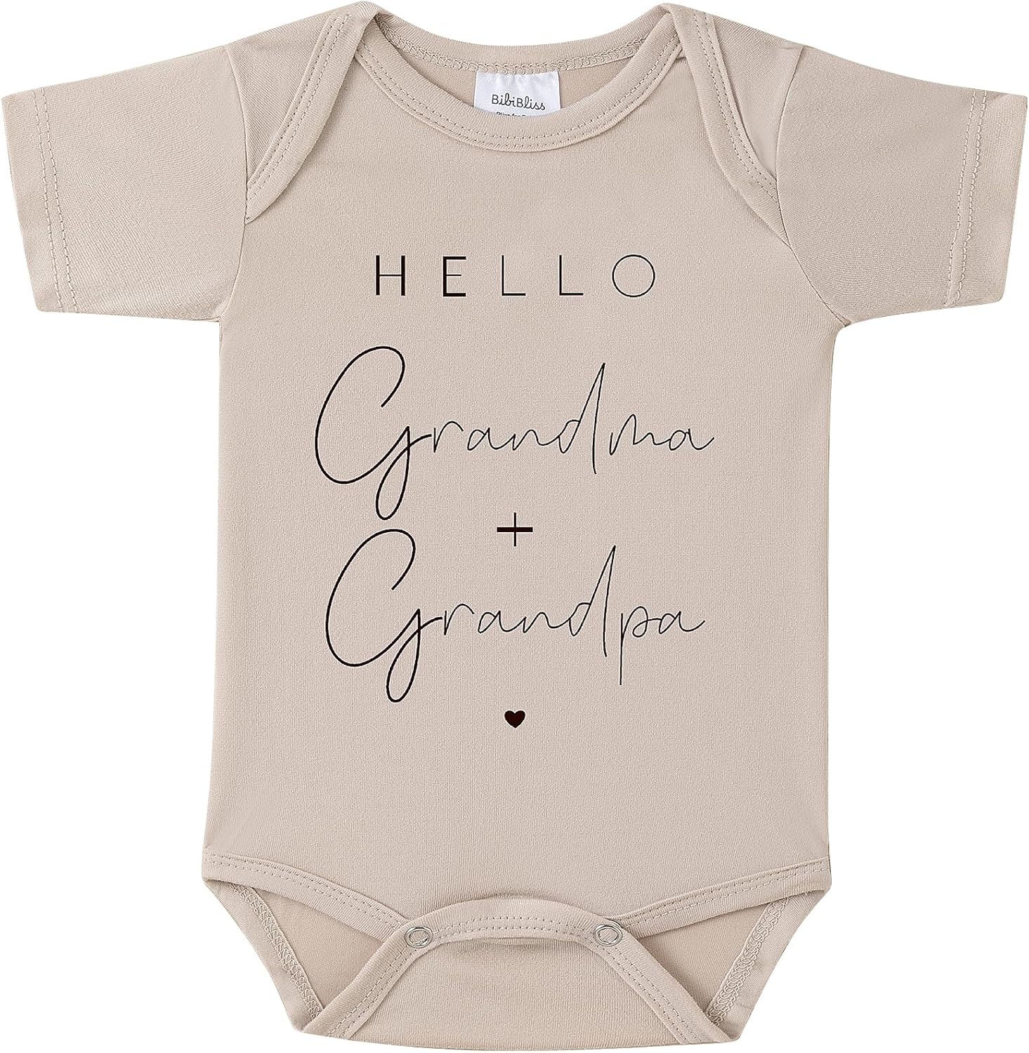BIBIBLISSBABY Pregnancy Announcement Infant Bodysuit,Hello Grandma+Grandpa Gift for Grandparents,New Baby Surprise(0-3 month)