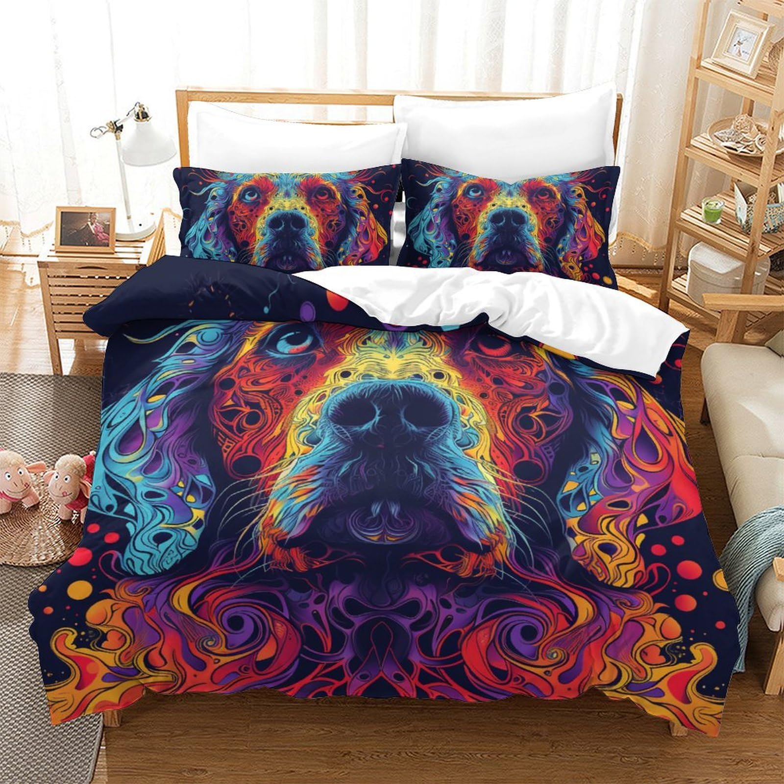 Parure de lit chien Golden Retriever pour décorer une chambre d'enfant ou d'adolescent
