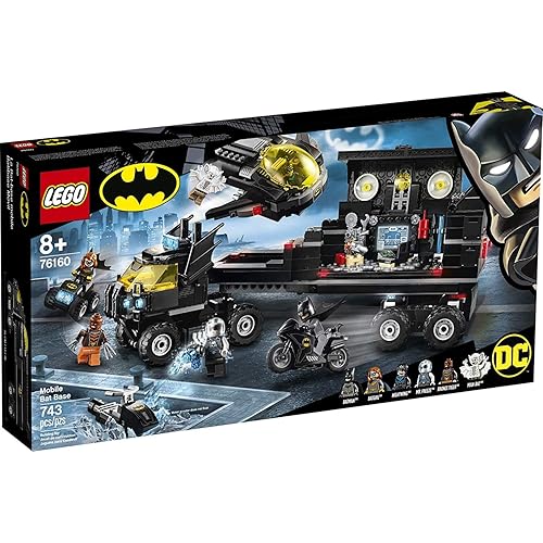LEGO DC Mobile Bat Base 76160 Batman Building Toy, Gotham City Batcave Playset and Action Minifigures, Great ‘Build Your Own Truck’ Batman Gift for Kids Aged 6 and up (743 Pieces)