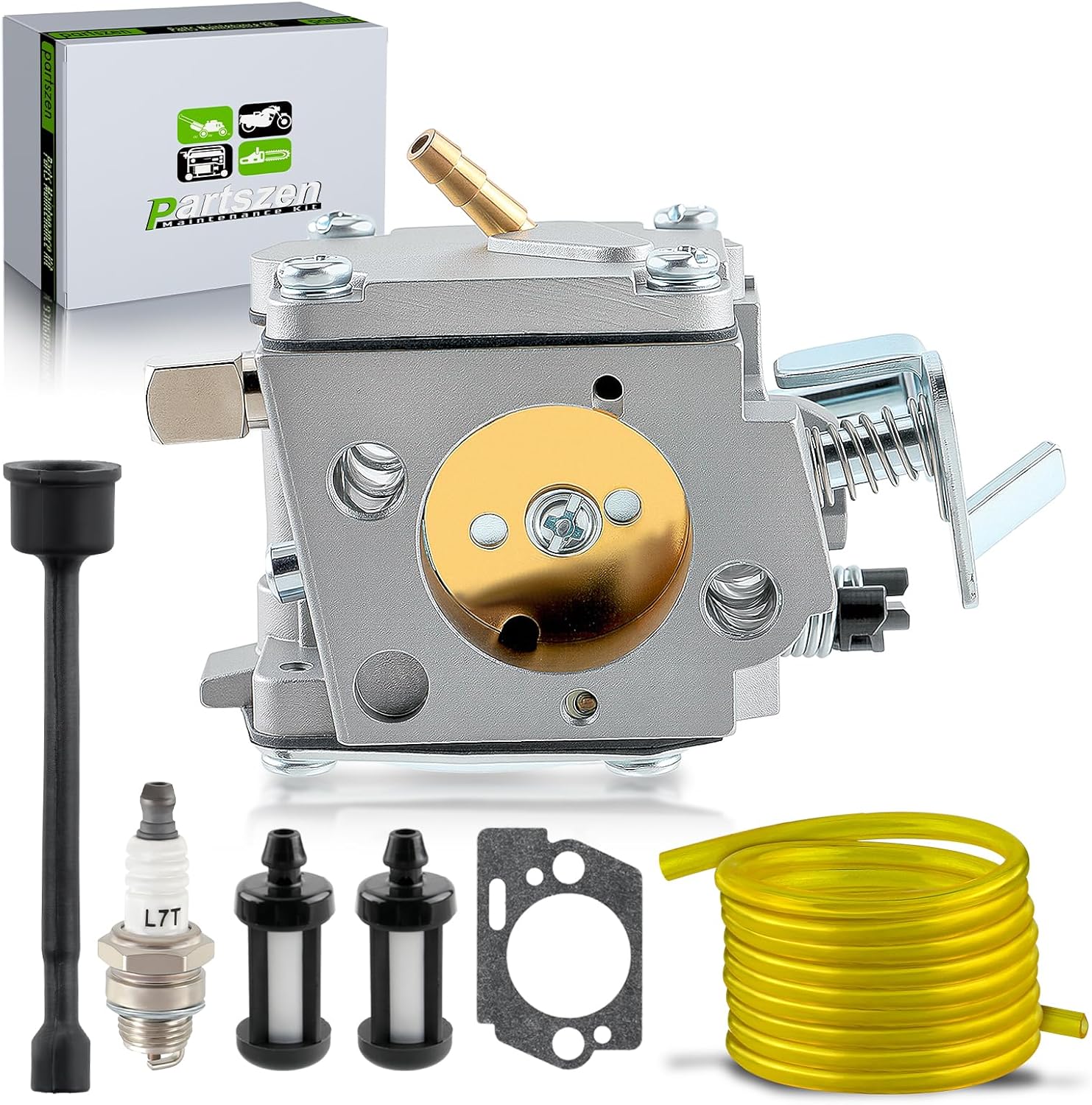 1110-120-0609 Carburetor Kit Fit for Stihl 041 041AV 041 Farm Boss Gas Chainsaw with Spark Plug Fuel Filter Line