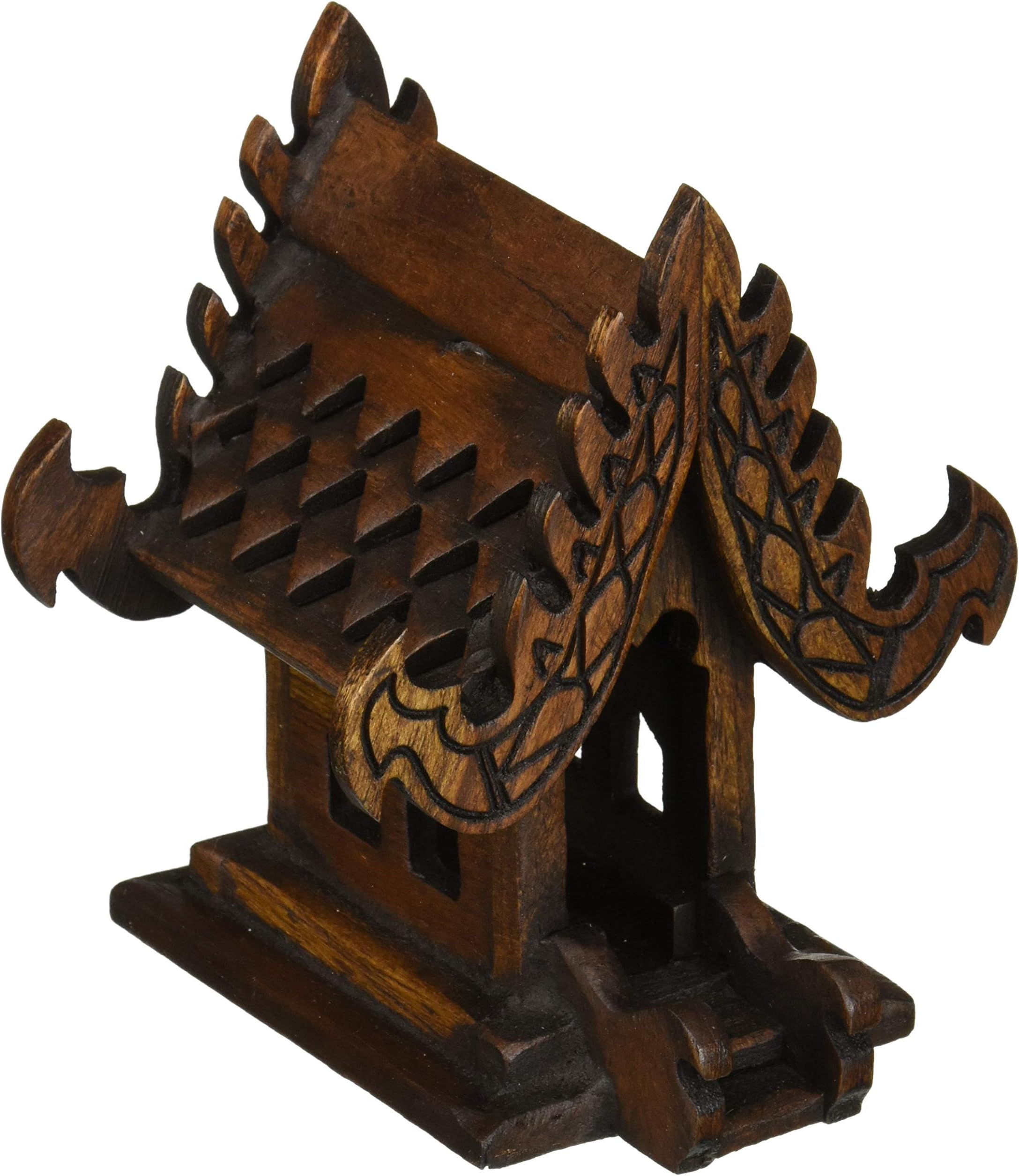 Thai Buddhism Handmade Teak Wood Spirit (House, W4 xL3 xH5)