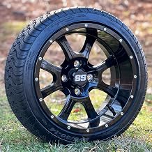 Stalker 14 inch Gloss Black Wheels with 205/30-14 Tires