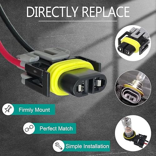 Miniatura 2 de 1 pieza H11 hembra adaptadores de cableado de zócalos, pieza de repuesto OEM DJ7028Y-2.8-21, enchufe adaptador de coleta multiusos para luces