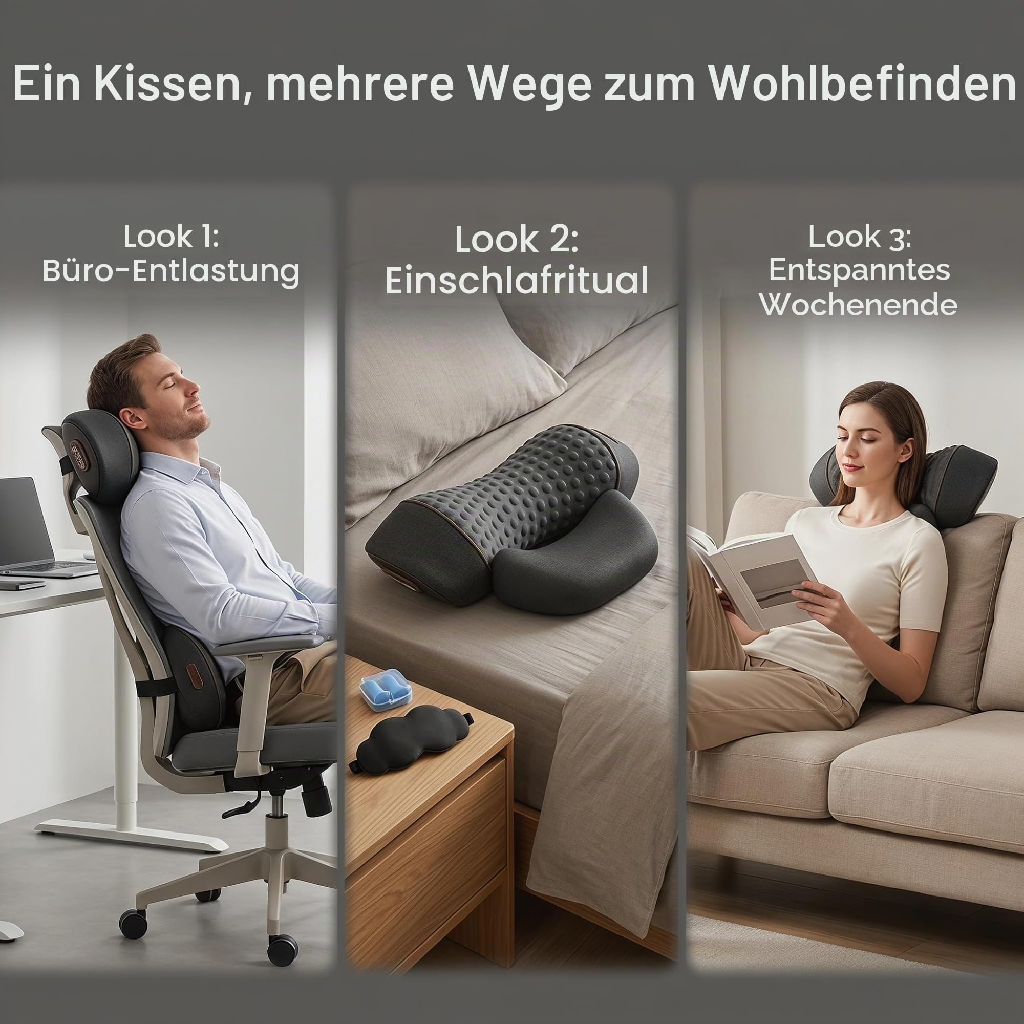 2027 Revitool PhysioRest 3in 1 Massagekissen, 39° Winkel Revitool Nacken