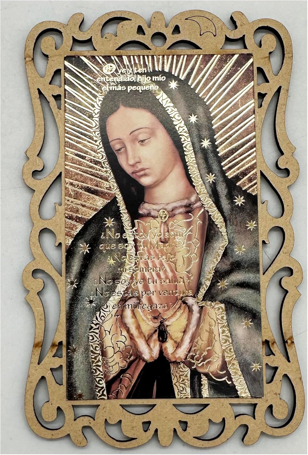 Virgen de Guadalupe Baptism Favors Our Lady of Guadalupe Wooden Frames First Commuion Christening Memorial Gift - 12 PCS (Green-1)