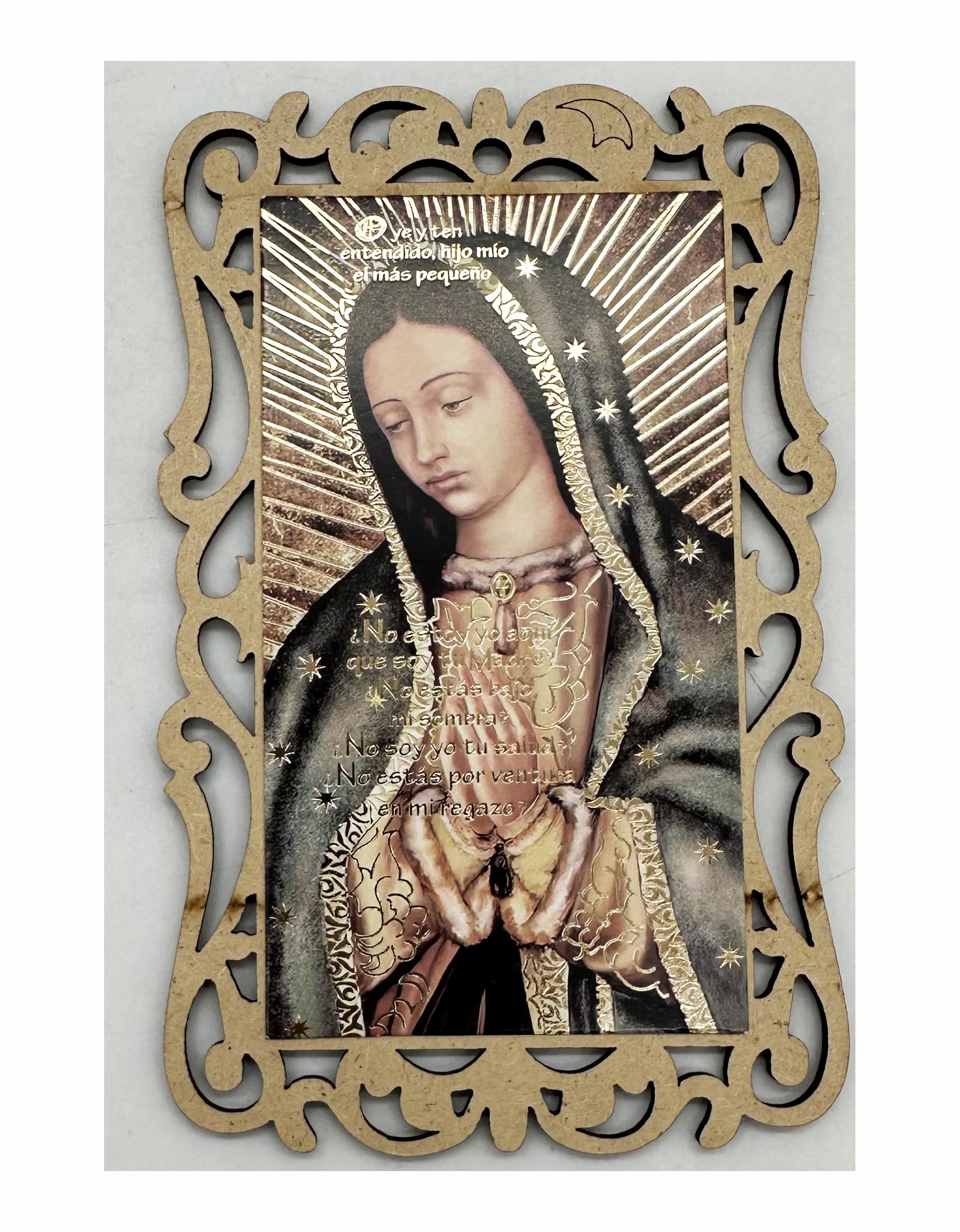 Virgen de Guadalupe Baptism Favors Our Lady of Guadalupe Wooden Frames First Commuion Christening Memorial Gift - 12 PCS (Green-1)